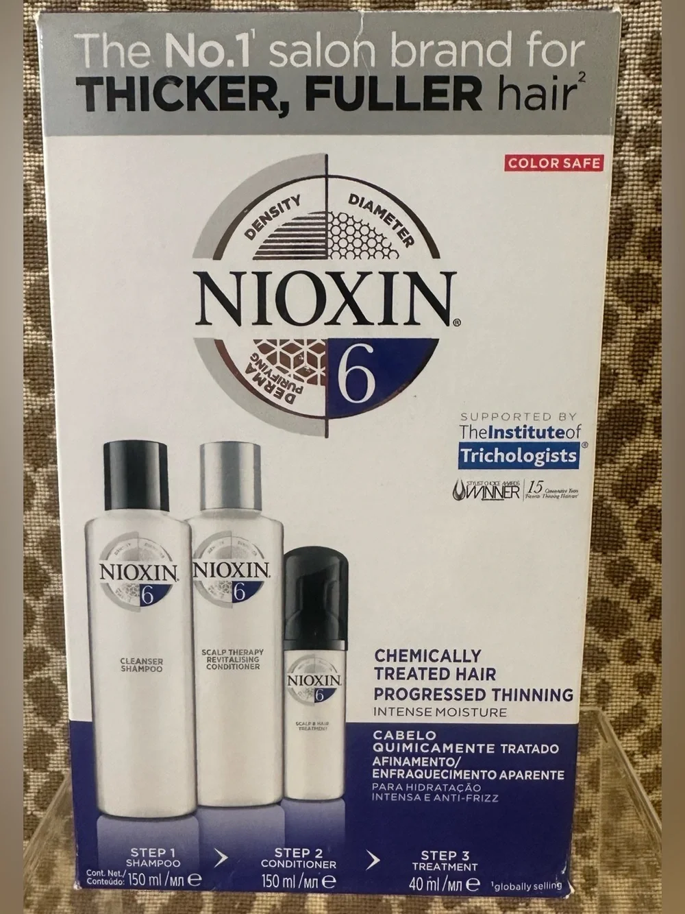 NIOXIN System 6 Kit~Shampoo+Conditioner Scalp Treatment~Color Safe~New In Box!